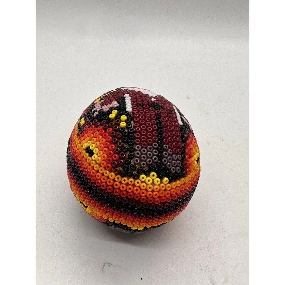 Handmade Beaded Santa Christmas Ornament Egg Shape Artisan‎ Holiday Décor